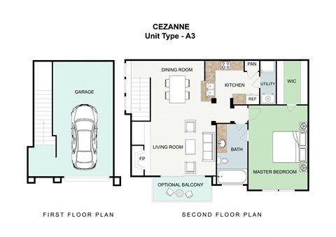 1 bedroom 1 bathroom Floor plan B at Landing at Round Rock, Round Rock, Texas